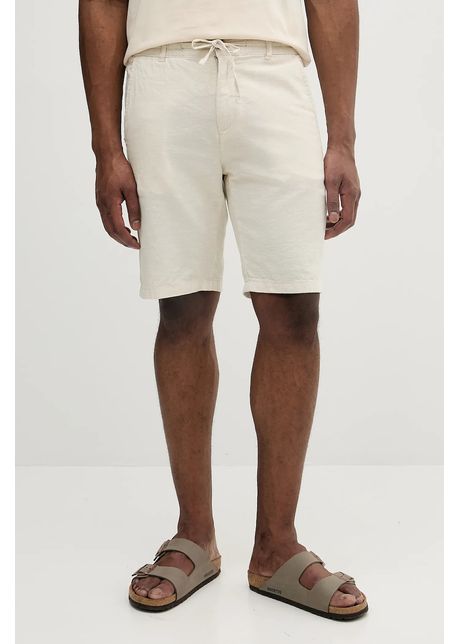 Lindbergh pantaloni scur i din in culoarea bej melanj 30 508003