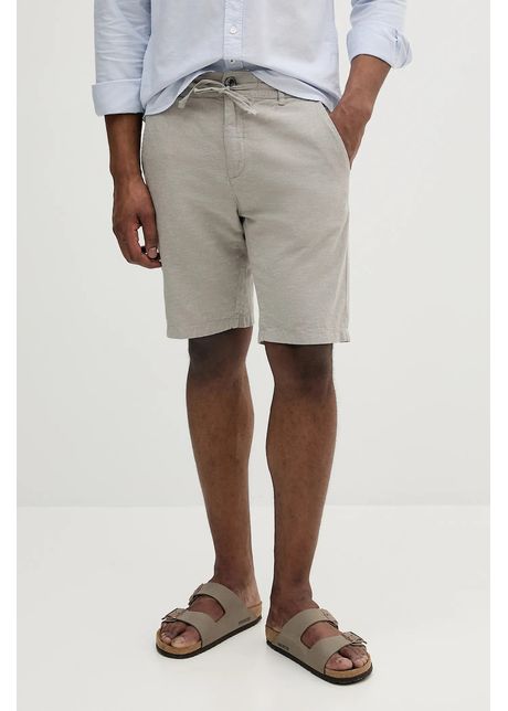 Lindbergh pantaloni scur i din in culoarea gri melanj 30 508003
