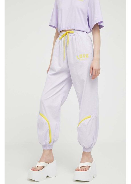 Love moschino pantaloni de trening culoarea violet neted