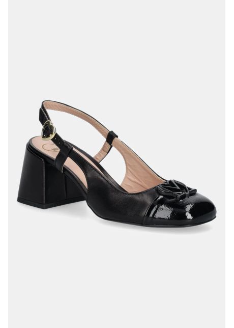 Love moschino pantofi de piele culoarea negru cu toc drept cu toc deschis ja10117g1mie300a