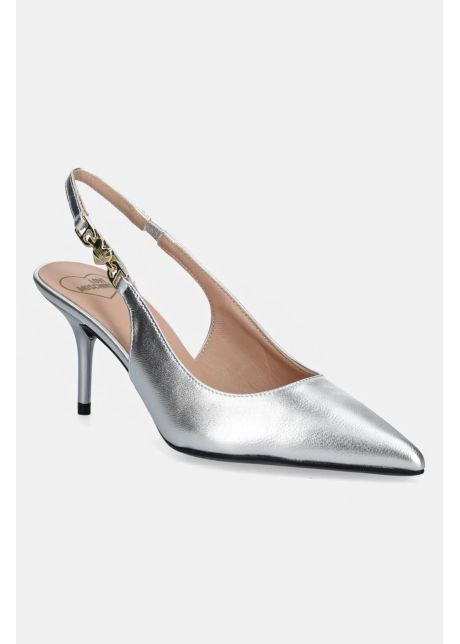 Love moschino stilettos de piele culoarea argintiu ja10487g1mif090b