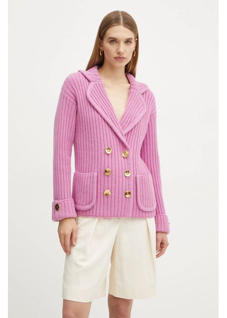 Luisa spagnoli cardigan din lana culoarea roz 58531