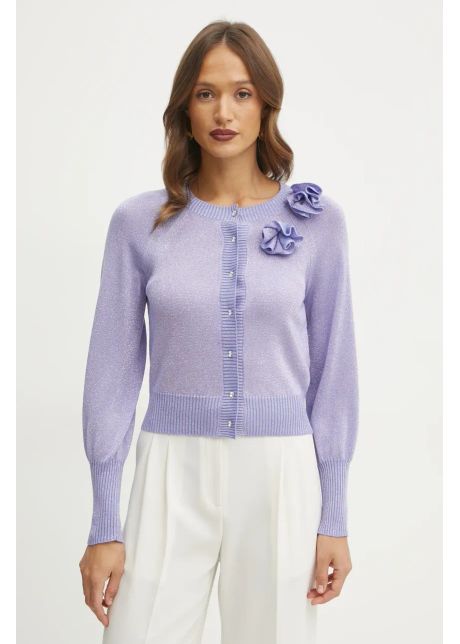 Luisa spagnoli cardigan din lana femei culoarea violet light 100024