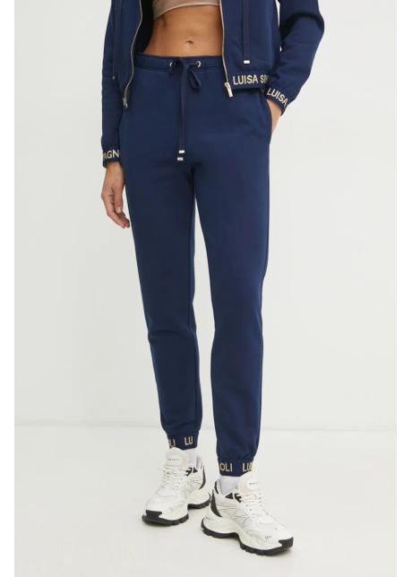 Luisa spagnoli pantaloni de trening femei culoarea albastru marin neted 541858