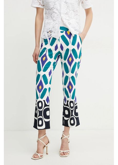 Luisa spagnoli pantaloni femei culoarea alb drept high waist 542057