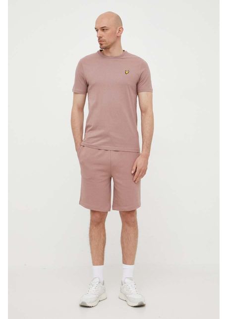 Lyle scott pantaloni scurti din bumbac culoarea roz