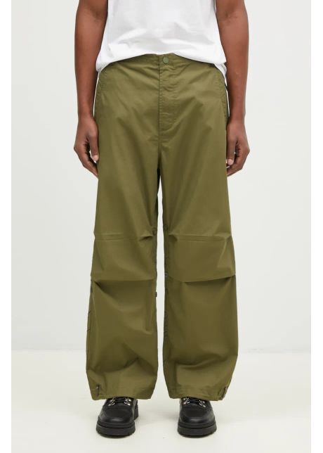 Maharishi pantaloni de bumbac bonsai landscape loose snopants culoarea verde drept 5346 olive
