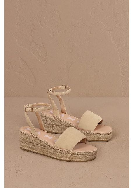 Manebi sandale din piele ntoars platforms with strap culoarea bej m 1 1 wj