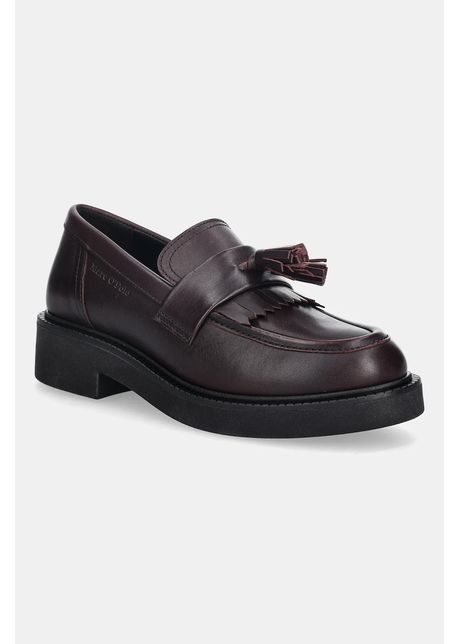 Marc O'Polo mocasini de piele Perla culoarea bordo, cu toc plat, 50818513207134