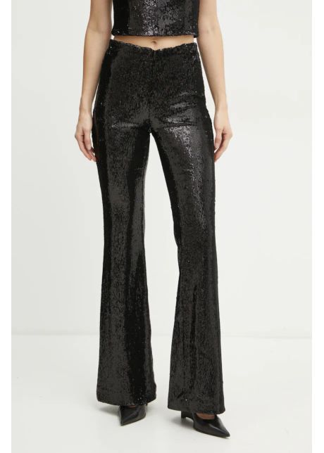 Marella pantaloni femei culoarea negru evazati high waist 2423786012200