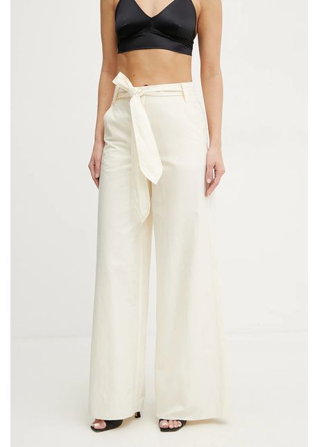 Marella pantaloni luca femei culoarea bej lat high waist 2513131032200