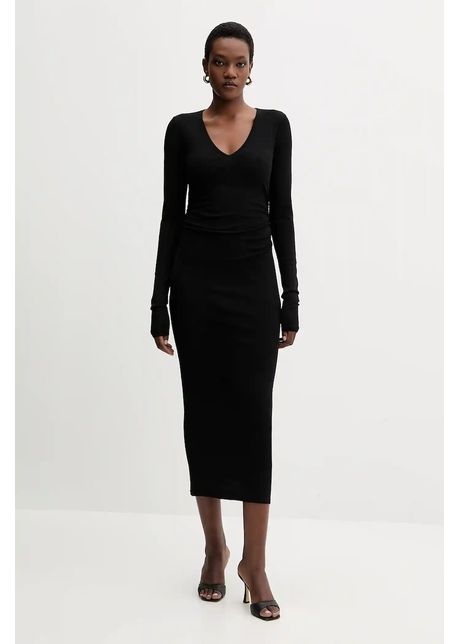 Marella rochie culoarea negru, maxi, mulata, 2523626064200