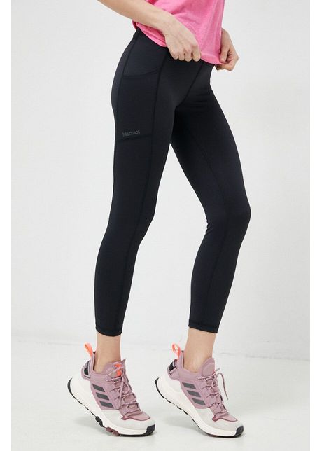 Marmot leggins sport rock haven femei culoarea negru neted