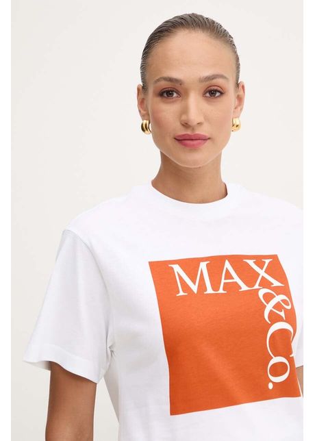 MAX&Co. tricou din bumbac femei, culoarea alb, 2428976024200
