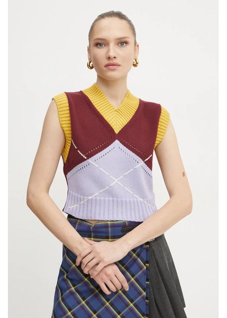 Max co vest din bumbac culoarea bordo 2518351011200