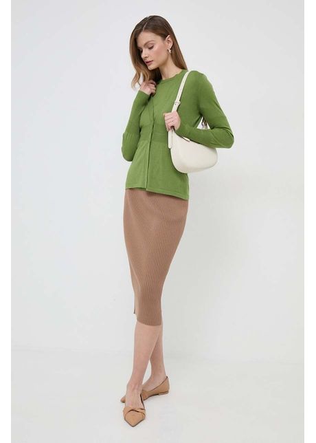 Max mara leisure tricou i cardigan de l n culoarea verde light 2416380000000
