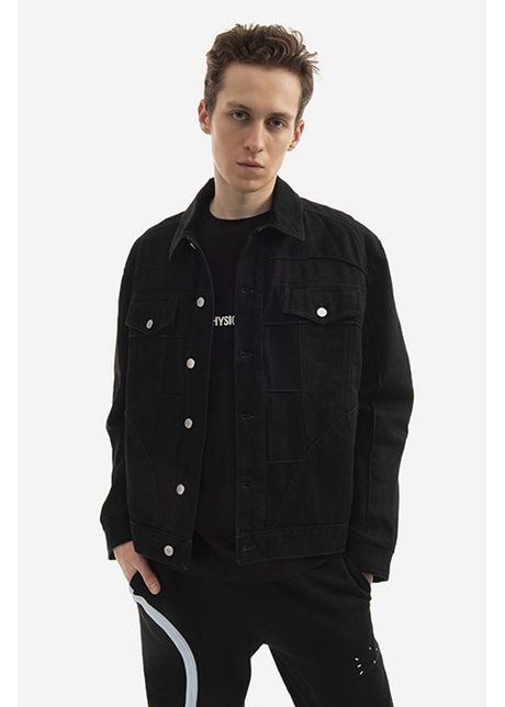 Mcq geac din denim muscle b rba i culoarea negru de tranzi ie 677920rrr211000 black