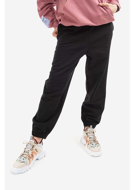 Mcq pantaloni de trening din bumbac handsy culoarea negru cu imprimeu 624628rsj741000 black