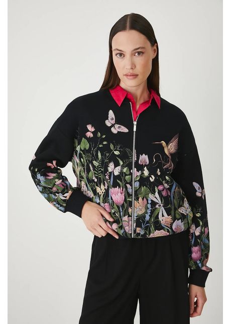 Medicine bluza culoarea negru cu imprimeu