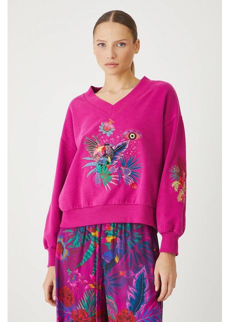 Medicine bluza culoarea roz cu imprimeu