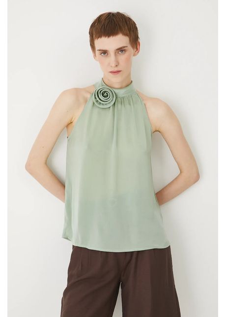 Medicine bluza culoarea verde neted