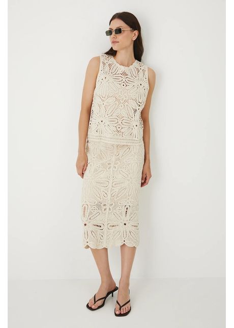 Medicine fusta culoarea bej midi drept
