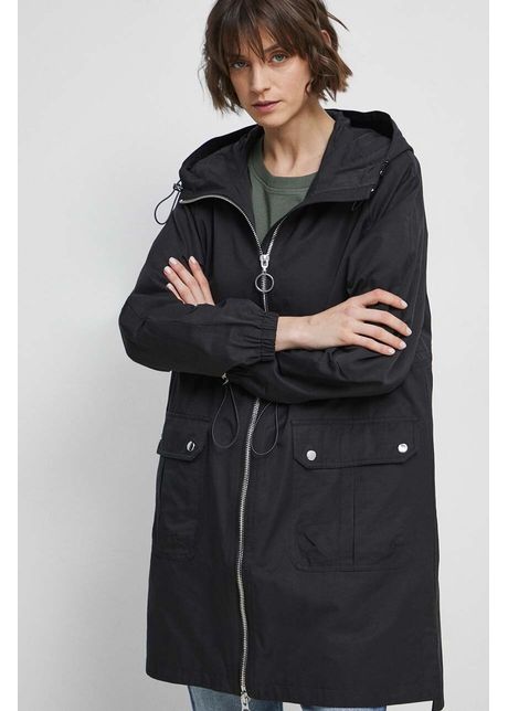 Medicine palton femei culoarea negru de tranzitie oversize