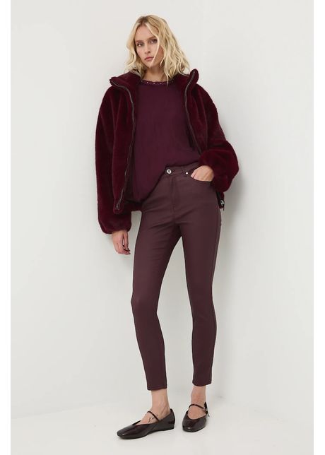 Medicine pantaloni culoarea bordo, mulata, medium waist