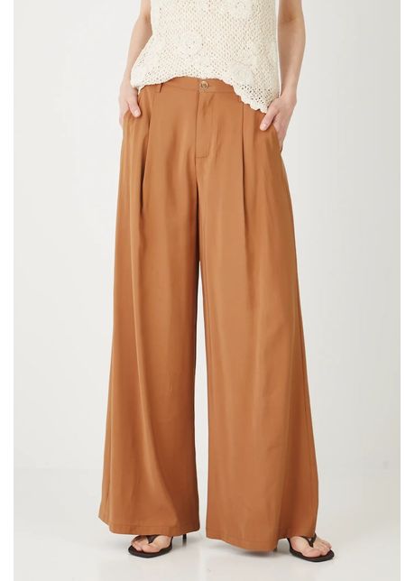 Medicine pantaloni culoarea maro lat medium waist