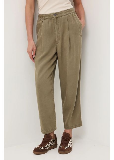 Medicine pantaloni culoarea verde, lat, medium waist