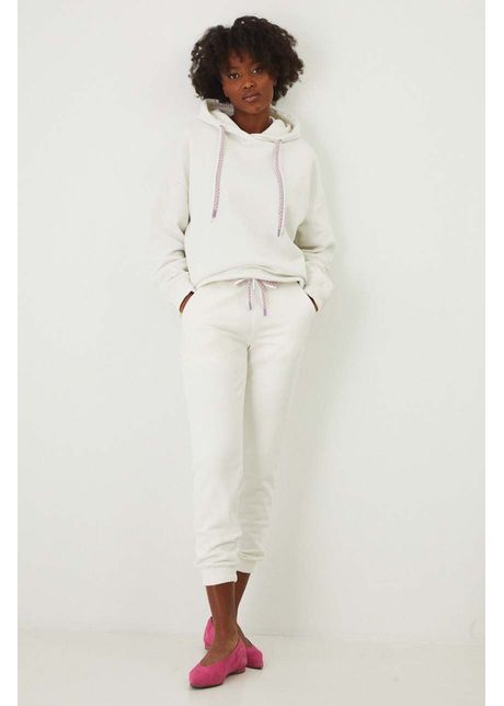 Medicine pantaloni de trening femei culoarea bej neted