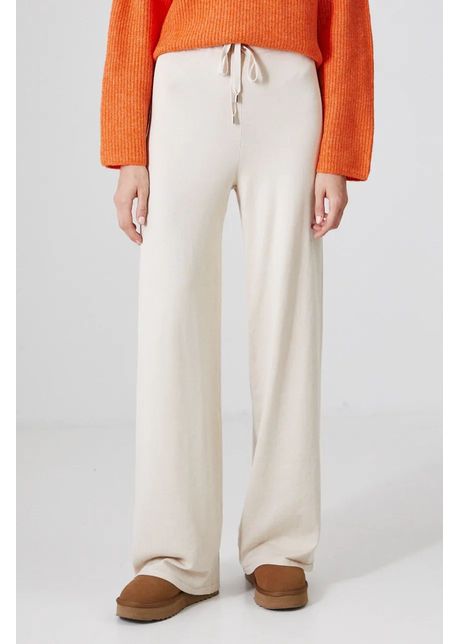 Medicine pantaloni de trening femei culoarea bej neted