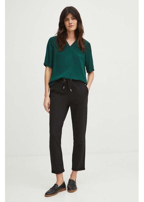 Medicine pantaloni de trening femei culoarea negru neted