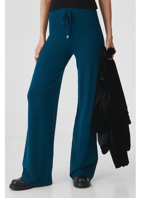 Medicine pantaloni de trening femei culoarea verde neted
