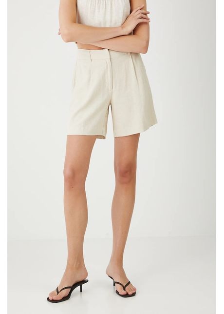 Medicine pantaloni scurți culoarea bej, high waist
