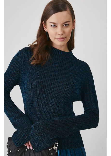 Medicine pulover femei culoarea negru light cu turtleneck