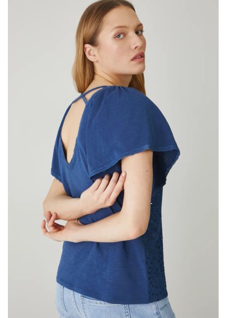 Medicine tricou din bumbac femei culoarea albastru marin