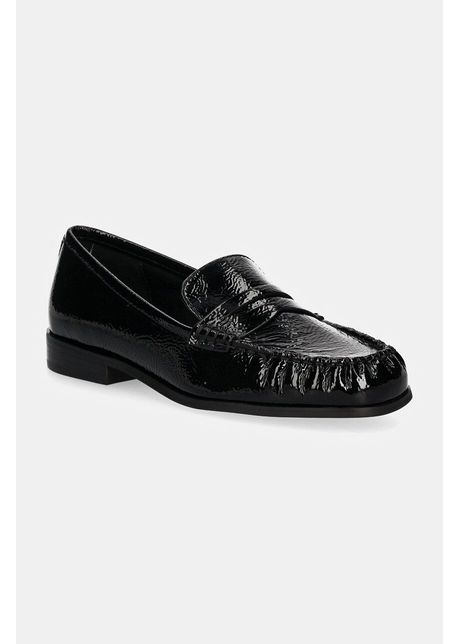 Michael michael kors mocasini de piele carlson femei culoarea negru cu toc plat 40f4csfp1a 001