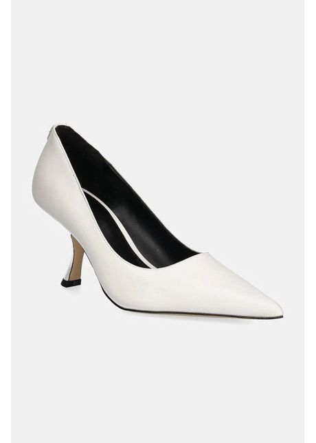 Michael michael kors stilettos de piele luna culoarea alb 40f4lump3l 085