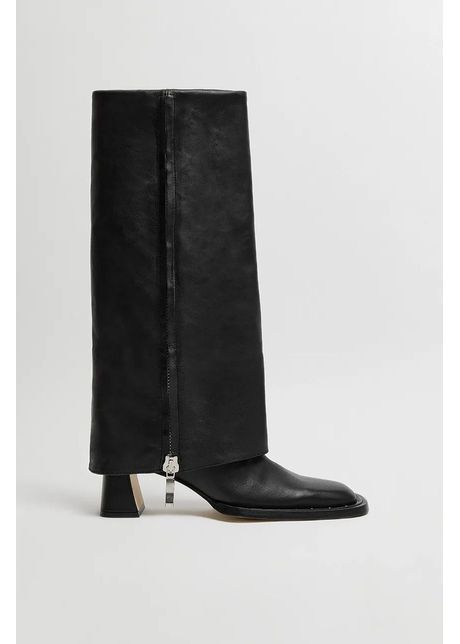 Miista ghete de piele bellamy femei culoarea negru cu toc drept mi 5586
