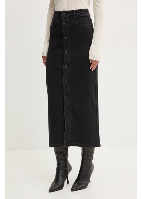 Miss sixty fust din denim culoarea negru midi dreapt 6l3kj5870000