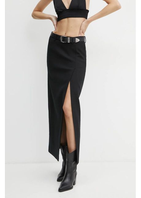 Miss sixty fusta de lana culoarea negru maxi drept 6l4kj2130000