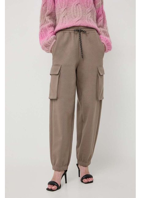 Miss sixty pantaloni de trening din bumbac culoarea maro neted