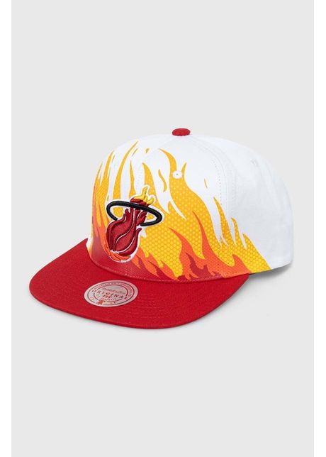 Mitchell ness apc de baseball din bumbac miami heat culoarea alb modelator