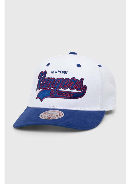 Mitchell ness apc de baseball din bumbac nhl new york rangers culoarea alb cu imprimeu