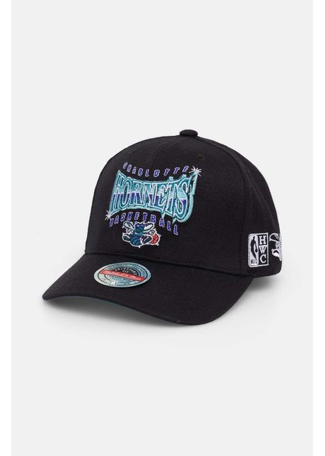Mitchell&Ness șapcă din amestec de lână Charlotte Hornets culoarea negru, cu imprimeu, HHSSINTL1434-CHOBLCK