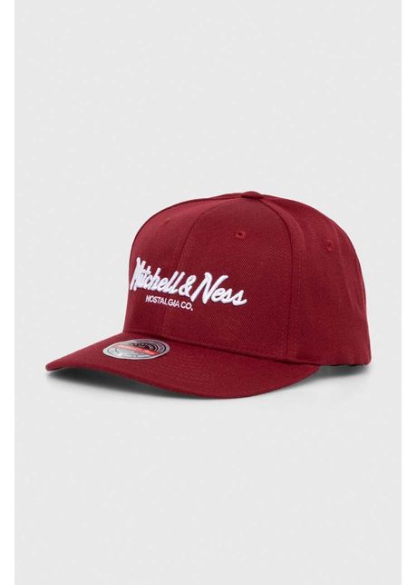 Mitchell ness apc din amestec de l n culoarea bordo cu imprimeu