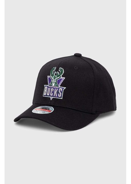 Mitchell ness apc din amestec de l n nba milwaukee bucks culoarea negru cu imprimeu