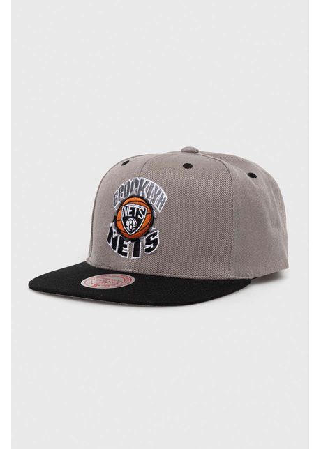Mitchell ness sapca brooklyn nets culoarea gri cu imprimeu