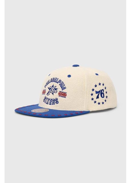 Mitchell ness sapca philadelphia 76ers culoarea bej cu imprimeu hhss7510 p76yypppofwh